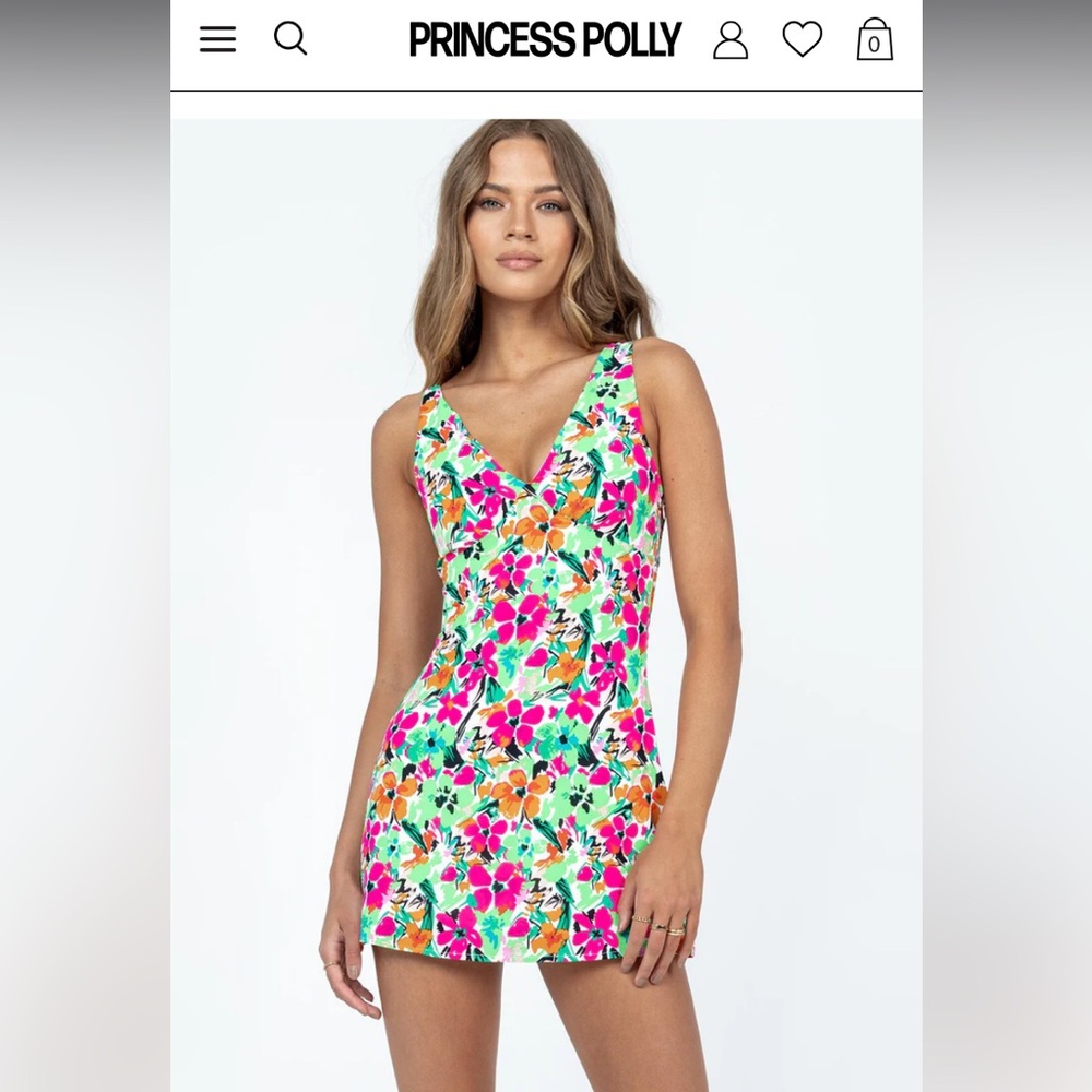 Princess Polly ZIYA MINI DRESS FLORAL Size 0